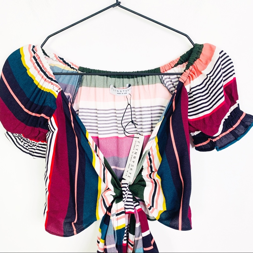 Flynn Skye Annabelle Cropped short sleeve wrap top - Picture 3 of 5